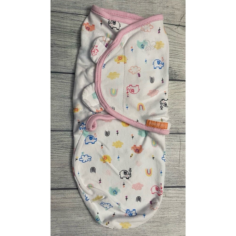 SwaddleMe Swaddle Me Baby Girl Pink Elephant Swaddle, Size Small/Medium